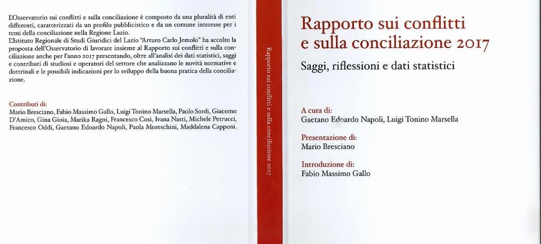 Rapporto sui Conflitti e sulla Conciliazione 2017